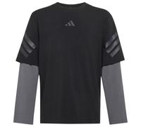 adidas - Kid's Future Icons 2-In-1 Long Sleeve T-Shirt - Haut à manches longues - 128 - black / grey five / black