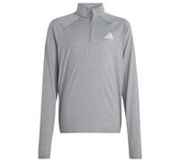 adidas - Kid's Goto PZ 1/4 Zip Longsleeve Tee - Haut à manches longues - 164 - grey three / grey one / reflective silver