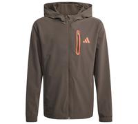 adidas - Kid's Hooded Tech Woven Jacke - Veste de sport - 128 - shadow olive / dusky orange