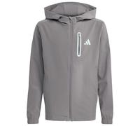 adidas - Kid's Hooded Tech Woven Jacke - Veste de sport - 176 - grey four / tactile green