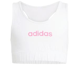 adidas - Kid's Linear Logo Bra Top - Brassière - 140 - white / pink fusion