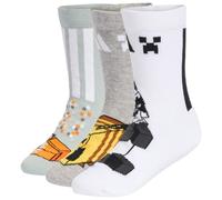 adidas - Kid's LK Minecraft 3-Pack - Chaussettes multifonctions - EU 31-33 - wonder sage / medium grey heather / white