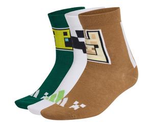 adidas - Kid's Minecraft 3-Pack - Chaussettes multifonctions - EU 37-39 - carbon / brown desert / collegiate green