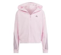 adidas Kids' Veste à Capuche entièrement zippée 3-Stripes Future Icons, Clear Pink/Preloved Fig, 11-12A