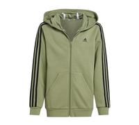 adidas Kids' Veste à Capuche entièrement zippée en Molleton Essentials 3-Stripes, Tent Green/Black, 15-16A
