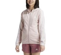 adidas Veste à capuche entièrement zippée Essentials 3-Stripes - Sandy Pink / White, Sandy Pink / White 152