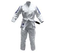 adidas Kimono de Jiu-Jitsu brésilien Rookie (Couleur : Blanc - Taille : M0/110cm - Broderie :)