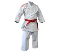 adidas Kimono de Karaté Kata Shori avec Bandes (Couleur : Blanc/Rouge - Taille : 155)
