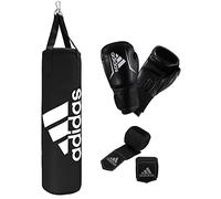 adidas Kit Performance 90 x 30 cm - 20 kg avec Gants de Boxe Taille 10 oz et Bandages Coffret Unisexe-Adulte, Noir/Blanc, 90 cm