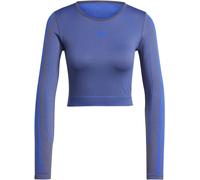 Adidas Knit Long Sleeve Gym Top Womens Bleu marine/bleu semi 8 (XS) Female