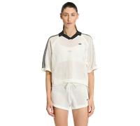 Adidas Originals Knitted Crochet Short Sleeve Polo Blanc XS Femme
