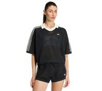 Adidas Knitted Crochet Polo Femme - T-Shirts, Noir - Taille 42 - Poly Mesh Black 42