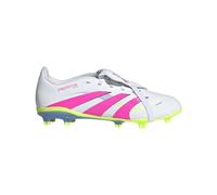 adidas League Predator Firm Ground Soccer Chaussures de football pour enfant Unisexe, Blanc/rose vif/citron clair, 19.5 cm