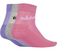 adidas Unisex Kinder LINEAR KIDS ANKLE SOCKS 5pP, True Pink/Pink Fusion/Violet Fusion/Medium Grey Heather, 6-7 Years