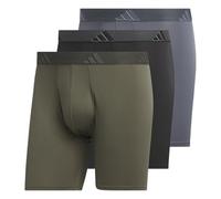 adidas Lot de 3 Boxers en Microfibre pour Homme Coupe athlétique, Vert Olive Strata/Noir/Gris Onix/M, M