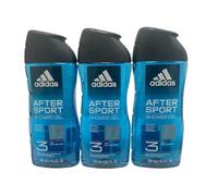 ADIDAS Lot de 3 gels douche 3 en 1 « AFTER SPORT » pour homme, corps, cheveux et visage 250 ml