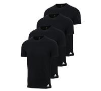 adidas Lot de 4 t-shirts Active Flex en coton - Col rond - Respirant et à séchage rapide - Coton doux avec stretch, 4 x noir (000), XXL