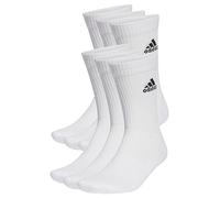 adidas Mixte Cushioned Sportswear Crew Socks 6 Pairs, White / Black, 10.5-12.5