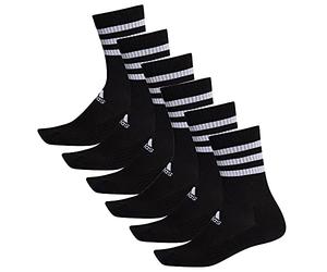 adidas Lot de 6 paires de chaussettes unisexes à 3 bandes, noir3, 40-42