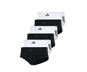 adidas Lot de 6 slips Active Flex Cotton 3 Stripes | Slip sportif pour homme avec design à 3 bandes | Respirant, évacuant l'humidité et séchage rapide, Blanc/noir, M