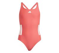 Adidas Mädchen 3-Stripes C-Back Swimsuit Kids, Semi Lucid Red/White, 9-10 Years