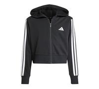 adidas Mädchen Essentials Full Zip Crop Hoodie, Black/White, 9-10 Years