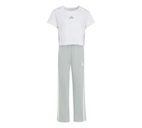 adidas Mädchen ESSENTIALS T-SHIRT SET, white/Wonder Sage, 4-5 Years