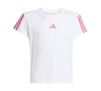 adidas - Girl's 3-Stripes Tee - T-shirt - 152 - white / pink fusion