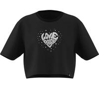 adidas Mädchen Everyday Glam Cropped Graphic T-Shirt Junior, Black, 7-8 Years