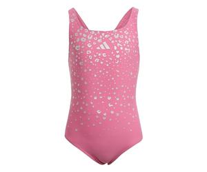 adidas Mädchen Glitter V-Back Swimsuit, Pink Fusion, 5-6 Years