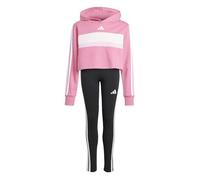 adidas Mädchen SEASONAL ESSENTIALS TIBERIO 3 STRIPES FLEECE LEGGINGS SET, pink fusion/white/clear pink, 13-14 Years