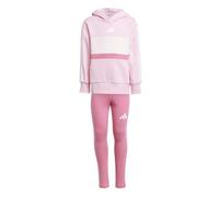 adidas Mädchen SEASONAL ESSENTIALS TIBERIO 3 STRIPES FLEECE LEGGINGS SET, true pink/white/clear pink, 7-8 Years