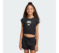 adidas Mädchen Seasonals Collegiate Typography T-Shirt, Black/Off White, 9-10 Years