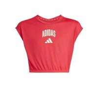 adidas Mädchen Seasonals Collegiate Typography T-Shirt, Pure Ruby/Off White, 9-10 Years