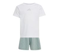 adidas Mädchen Seasonals Glam Short Set, white/silver met., 18-24 Months