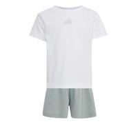 adidas Mädchen Seasonals Glam Short Set, white/silver met., 9-10 Years