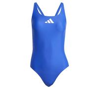 adidas Maillot de Bain Femme 3 Bars 42, Bleu Semi-lucide/Blanc, 42