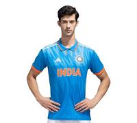 Adidas Maillot de Cricket Indien ODI Replica Bleu Vif, Bleu Clair, M