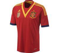 Adidas Maillot de foot pour homme Espagne à domicile 2013 Rouge Rouge/Jaune Medium