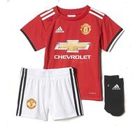 adidas Manchester United AZ7577 Mini kit d'équipement à Domicile pour Enfant Manchester United Reared/Blanc/Noir Taille 80