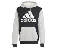 adidas Men Essentials Sweat à Capuche en Polaire avec Grand Logo, Taille M, 5,1 cm, Noir/Gris chiné Moyen, Medium Haut