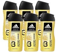 adidas Men Lot de 6 gels douche 3 en 1 (corps, cheveux, visage) - Ligue victorienne - 250 ml