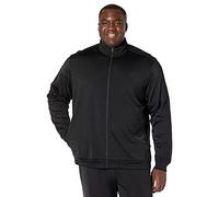 adidas Men's Big & Tall Essentials Warm-Up 3-Stripes Track Top, Black/Black, Large/Tall