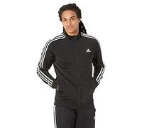 adidas Men's Big & Tall Essentials Warm-Up 3-Stripes Track Top, Black/White, Medium/Tall