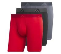 adidas Men's Boxer Brief Underwear, Performance Athletic fit (3-Pack), Better Scarlet/Black/Onix Grey/Microfiber, Medium