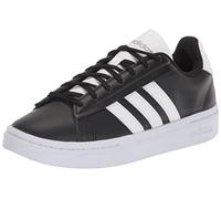 adidas Men's Grand Court Alpha Tennis Shoe, Core Black/White/Iron Metallic, 10.5