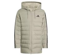 adidas Men's Parka à capuche duvet léger 3 bandes Essentials CLIMAWARM