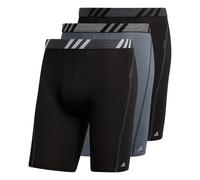 Adidas Men's Sport Performance Mesh Long Boxer Brief Underwear (3-Pack), Black/Onix Grey/Black, X-Large