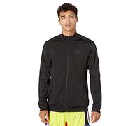 adidas Men's Standard Essentials Warm-Up 3-Stripes Track Top, Black/Black, 4X-Large
