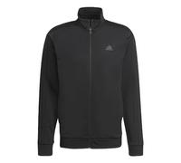 adidas Men's Standard Essentials Warm-Up 3-Stripes Track Top, Black/Black, Large